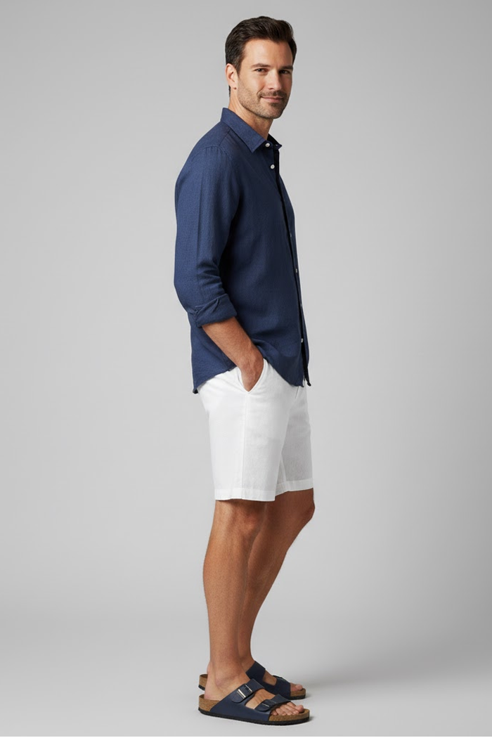 Bermuda Masculina Linho White